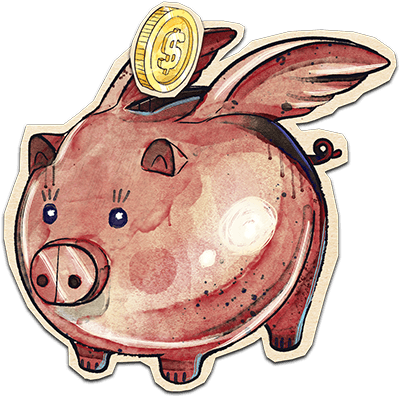 Money back guarantee pig decal