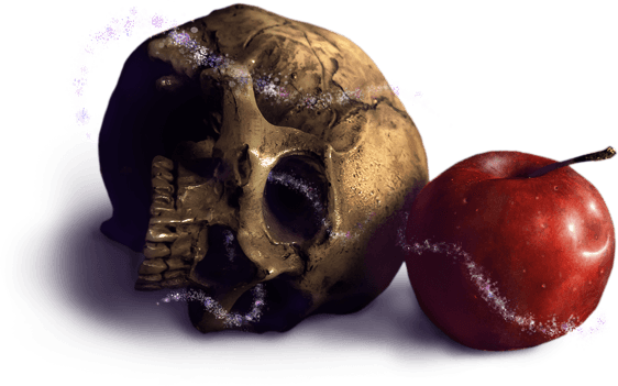 Magical skull and apple